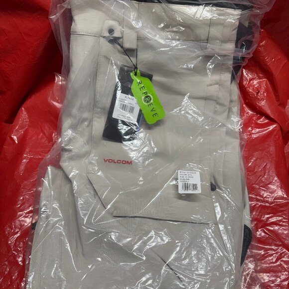 BNWT Volcom Men's Roan Bib Overall Pants, Stone, XL - Picture 4 of 5